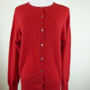 SUTTON STUDIO BLOOMINGDALES Red Cashmere Sweater S